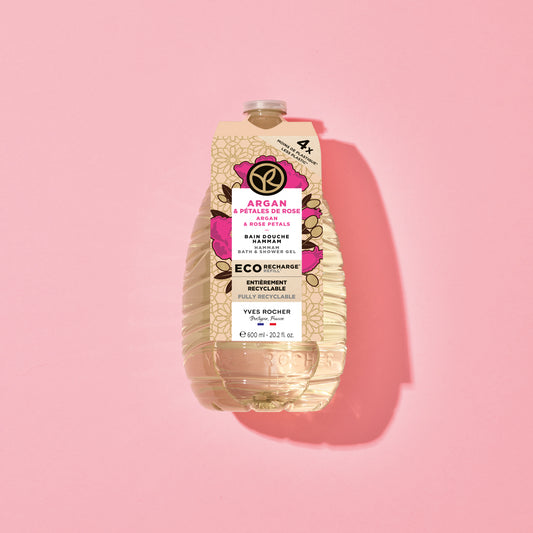 Eco-Refill гел за туширање аргн & ливчиња од роза